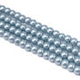 Perle de sticla gri-albastrui, sfere 6 mm - 10 buc  (cod 2-26)