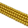 Perle de sticla mustar , sfere 6 mm - 10 buc  (cod 2-29)