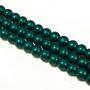 Perle de sticla verde inchis, sfere 8 mm - 10 buc  (cod 2-32)