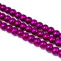 Perle de sticla roz inchis, sfere 8 mm - 10 buc  (cod 2-34)