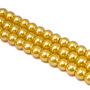 Perle de sticla auriu inchis, sfere 8 mm - 10 buc  (cod 2-39)