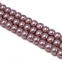 Perle de sticla somon inchis, sfere 8 mm - 10 buc  (cod 2-40)