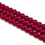 Perle de sticla rosu inchis, sfere 8 mm - 10 buc  (cod 2-41)