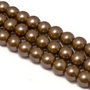 Perle de sticla maro, sfere 10 mm - 10 buc  (cod 2-42)