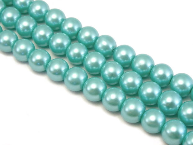 Perle de sticla azurii, sfere 10 mm - 10 buc (cod 2-43)