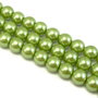 Perle de sticla verde crud, sfere 10 mm - 10 buc  (cod 2-45)