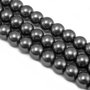 Perle de sticla gri petrol, sfere 10 mm - 10 buc  (cod 2-46)