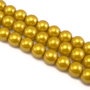 Perle de sticla auriu inchis, sfere 10 mm - 10 buc  (cod 2-50)