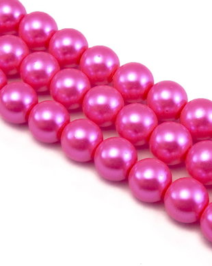 Perle de sticla roz, sfere 10 mm - 10 buc  (cod 2-51)