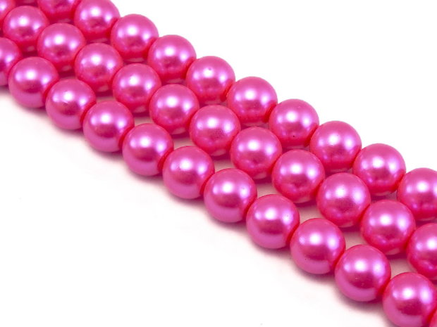 Perle de sticla roz, sfere 10 mm - 10 buc  (cod 2-51)