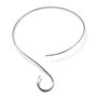 Baza colier rigida, placata cu argint,  38 cm (cod 3-3)