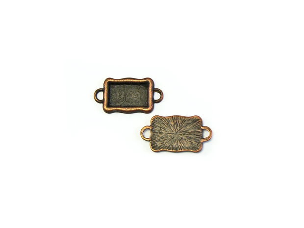 Bază cabochon/conector, finisaj cupru, 27x14 mm (cod 3-11)
