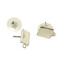 Tortite cercei tip tija, otel chirurgical placat cu argint,  patrat  13x10 mm  (cod 4-17)