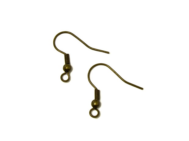 Tortite cercei tip carlig, finisaj bronz, 19 mm (cod 4-20)