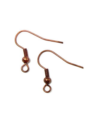 Tortite cercei tip carlig, finisaj cupru antichizat, 19 mm (cod 4-22)