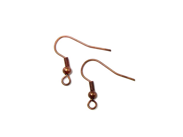Tortite cercei tip carlig, finisaj cupru antichizat, 19 mm (cod 4-22)