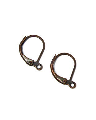 Tortite cercei tip leverback, finisaj cupru antichizat, 15 mm (cod 4-23)