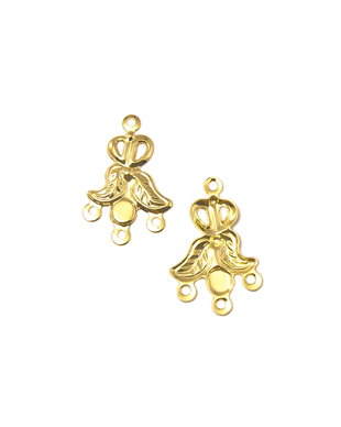 Chandelier din otel placat cu aur, 21x13 mm (cod 5-11)