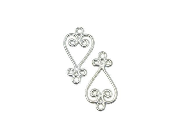 Chandelier placat cu argint, 26x14 mm (cod 5-21)