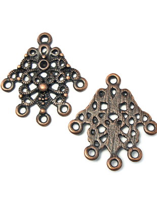 Chandelier finisaj cupru antichizat, 30x27 mm (cod 5-29)