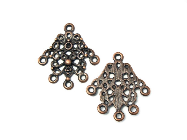 Chandelier finisaj cupru antichizat, 30x27 mm (cod 5-29)