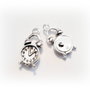 1b Charm placat argint '' Ceas '' 9 x 18 mm