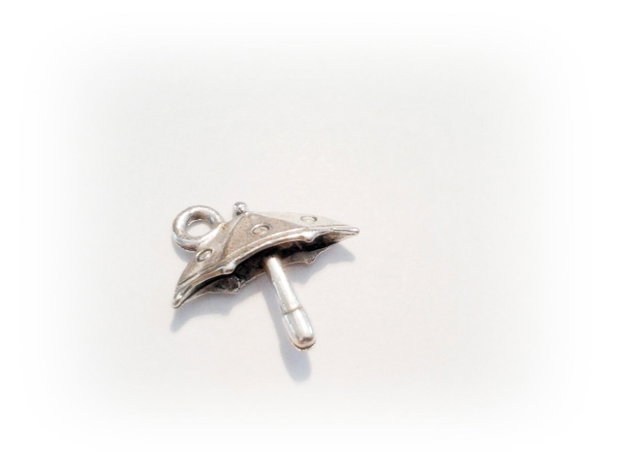 1b Charm placat argint Umbrela 17 x 16 mm