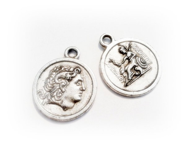 1b Charm / pandantiv placat argint antichizat antica 21 mm (SRG0 23)