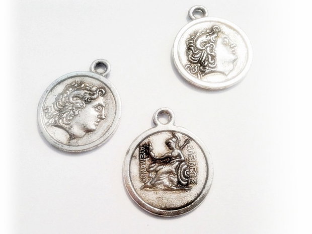 1b Charm / pandantiv placat argint antichizat antica 21 mm (SRG0 23)