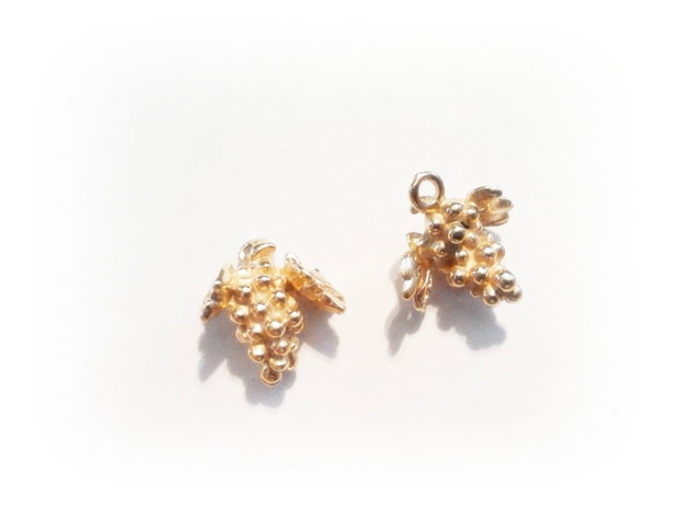 1b Charm placat aur '' Struguri '' 14x 14 mm
