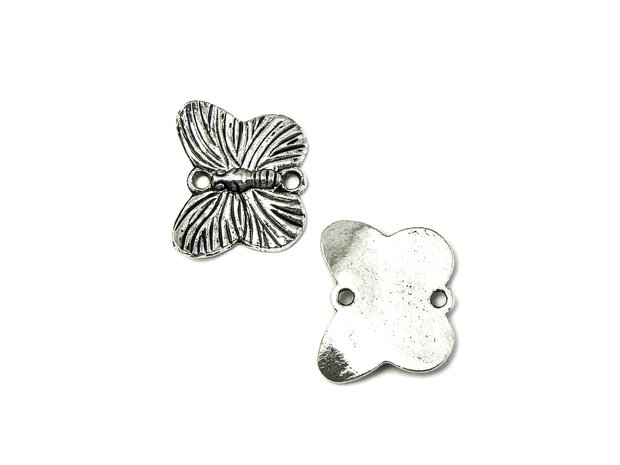 Conector future placat cu argint antichizat, 18x14 mm (cod 6-21)