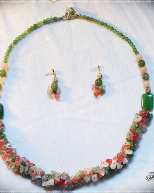 SET AVENTURIN VERDE, CUART ROZ SI CHERRY CUART-2 -VANDUT