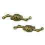 Conector trandafir, finisaj bronz, 34x8 mm (cod 6-34)
