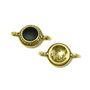 Conector, cabochon rasina, finisaj auriu antichizat, 22x13 mm (cod 6-43)