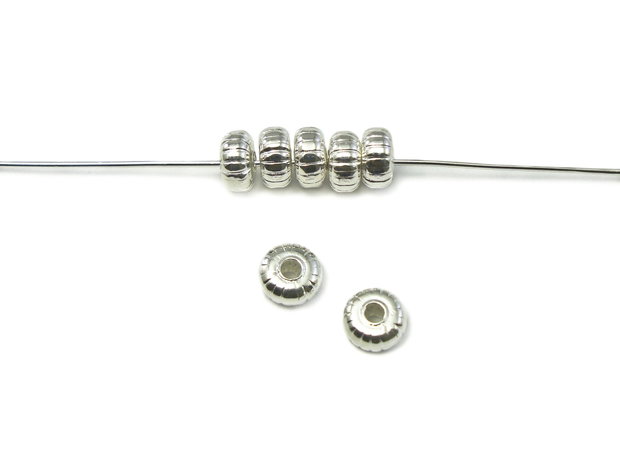 Distantier placate cu argint, rondele 4,5x2,5 mm (cod 7-8)
