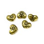 Distantier inima, finisaj auriu antichizat, 9x6x3 mm (cod 7-30)
