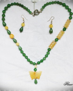 SET - AVENTURIN VERDE SI JAD GALBEN - VANDUT