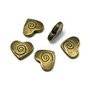 Distantier inima, finisaj bronz, 11x9x3 mm (cod 7-52)