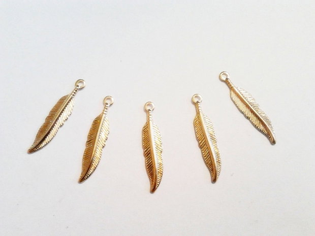 1b Charm placat aur '' Pana '' 19 x 4 mm