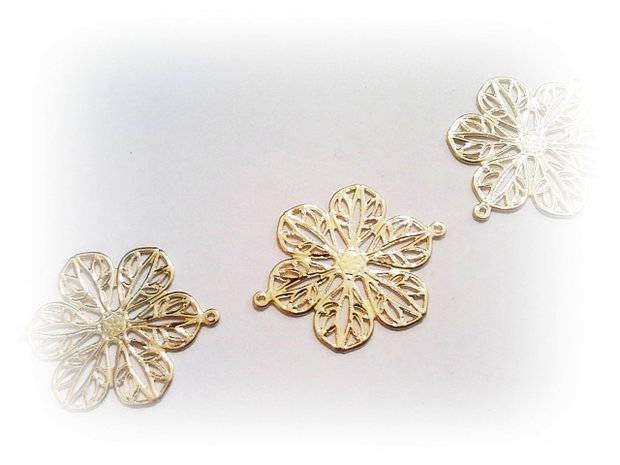 1b Link filigranat placat aur floare 26 x 22 mm