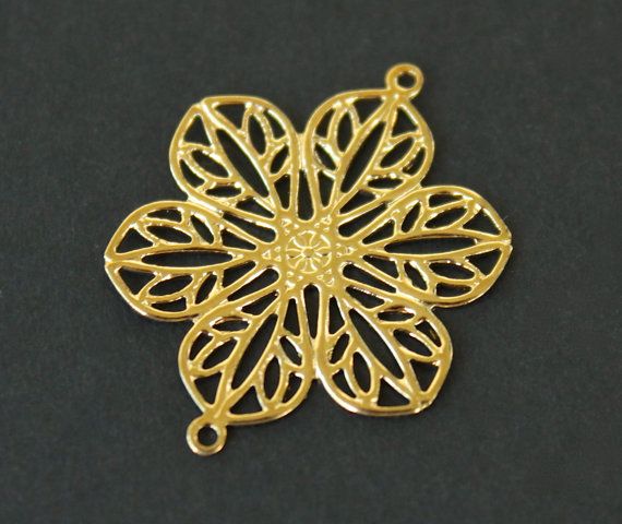 1b Link filigranat placat aur floare 26 x 22 mm