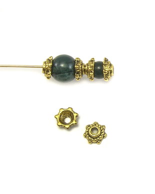 Capacele, finisaj auriu antichizat, 5 mm - 10 buc (cod 8-13)