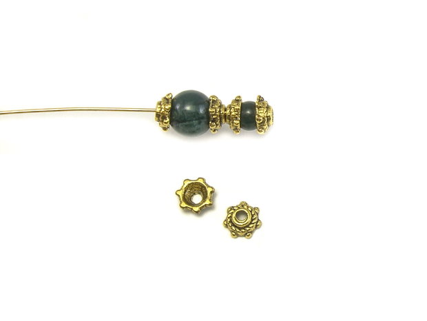 Capacele, finisaj auriu antichizat, 5 mm - 10 buc (cod 8-13)