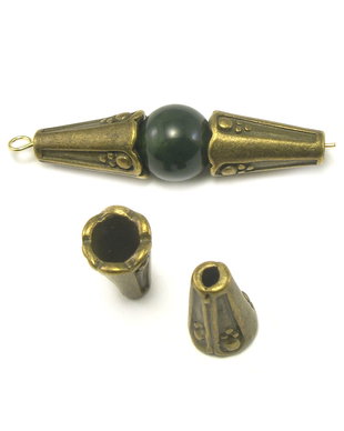 Conuri, finisaj bronz, 13x7,5 mm (cod 8-25)