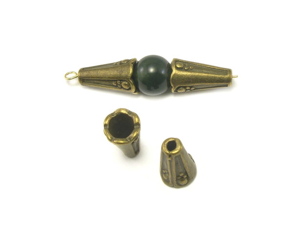 Conuri, finisaj bronz, 13x7,5 mm (cod 8-25)