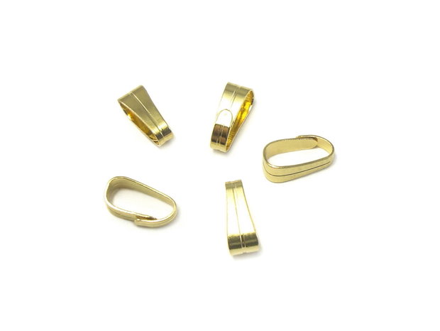 Agatatoare pandantiv placata cu aur, 7 mm - 5 buc (cod 10-2)
