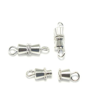 Inchizatoare tip butoias, finisaj argintiu, 8x4 mm (cod 13-1)