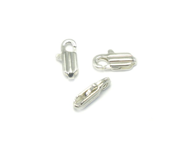 Inchizatoare tip carabina, placata cu argint, 10x4 mm (cod 13-2)