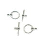 Inchizatoare tip toggle, placata cu argint, 17x12 mm + 19x7 mm (cod 13-11)