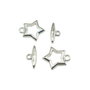 Inchizatoare tip toggle stea, placata cu argint, 17x15 mm + 15x7 mm (cod 13-13)